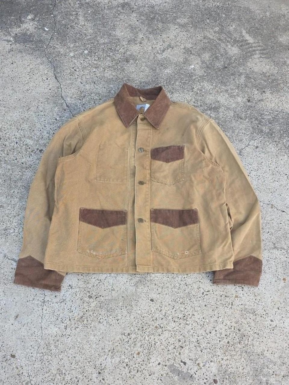 Vintage Carhartt 3 Pocket Corduroy Detail Canvas Jacket Size XL CONDITION: fad